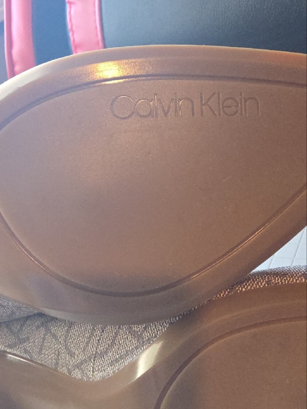 Calvin Klein Champagne Logo Pointed-Toe Pumps - Picture 5 of 9